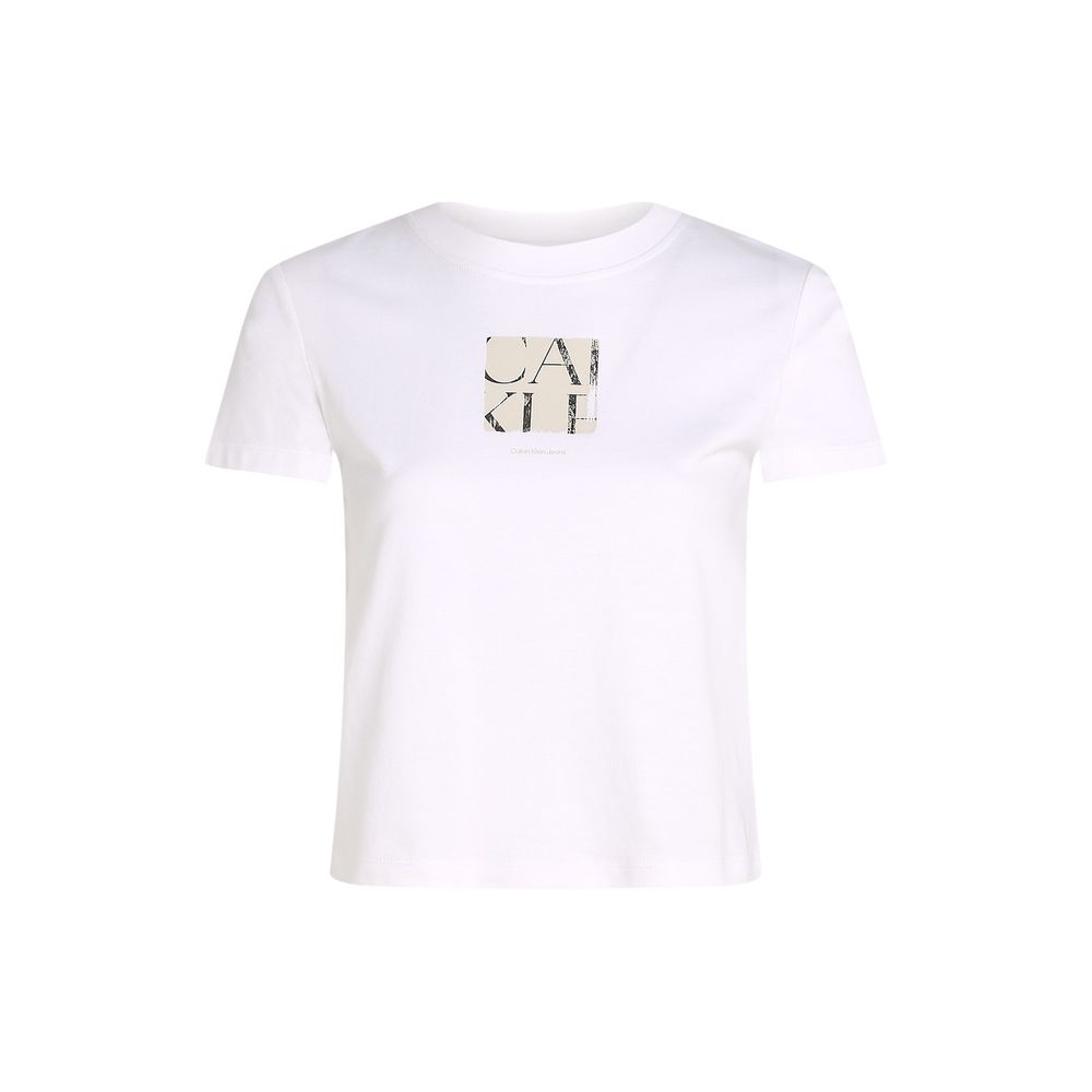 Calvin Klein Jeans Weißes T-Shirt aus recycelter Baumwolle