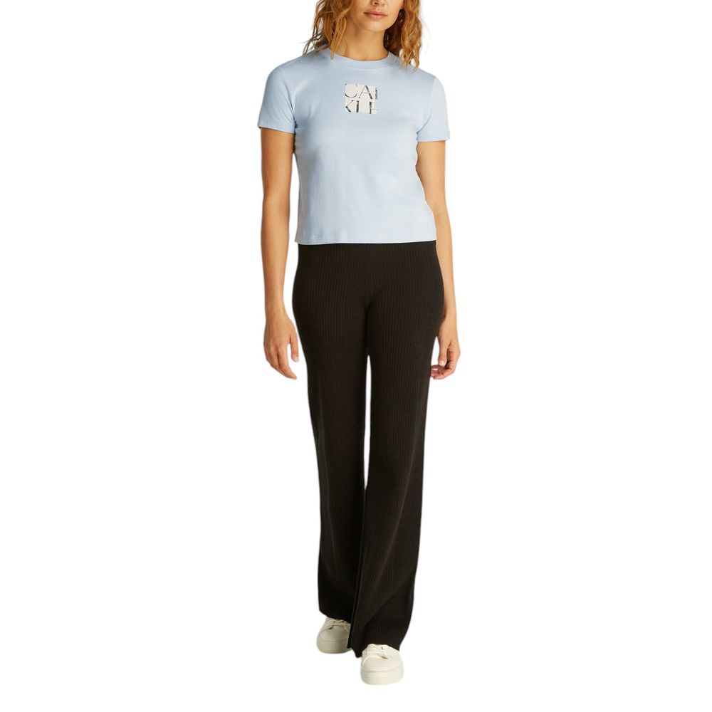 Calvin Klein Jeans Blaues T-Shirt aus recycelter Baumwolle
