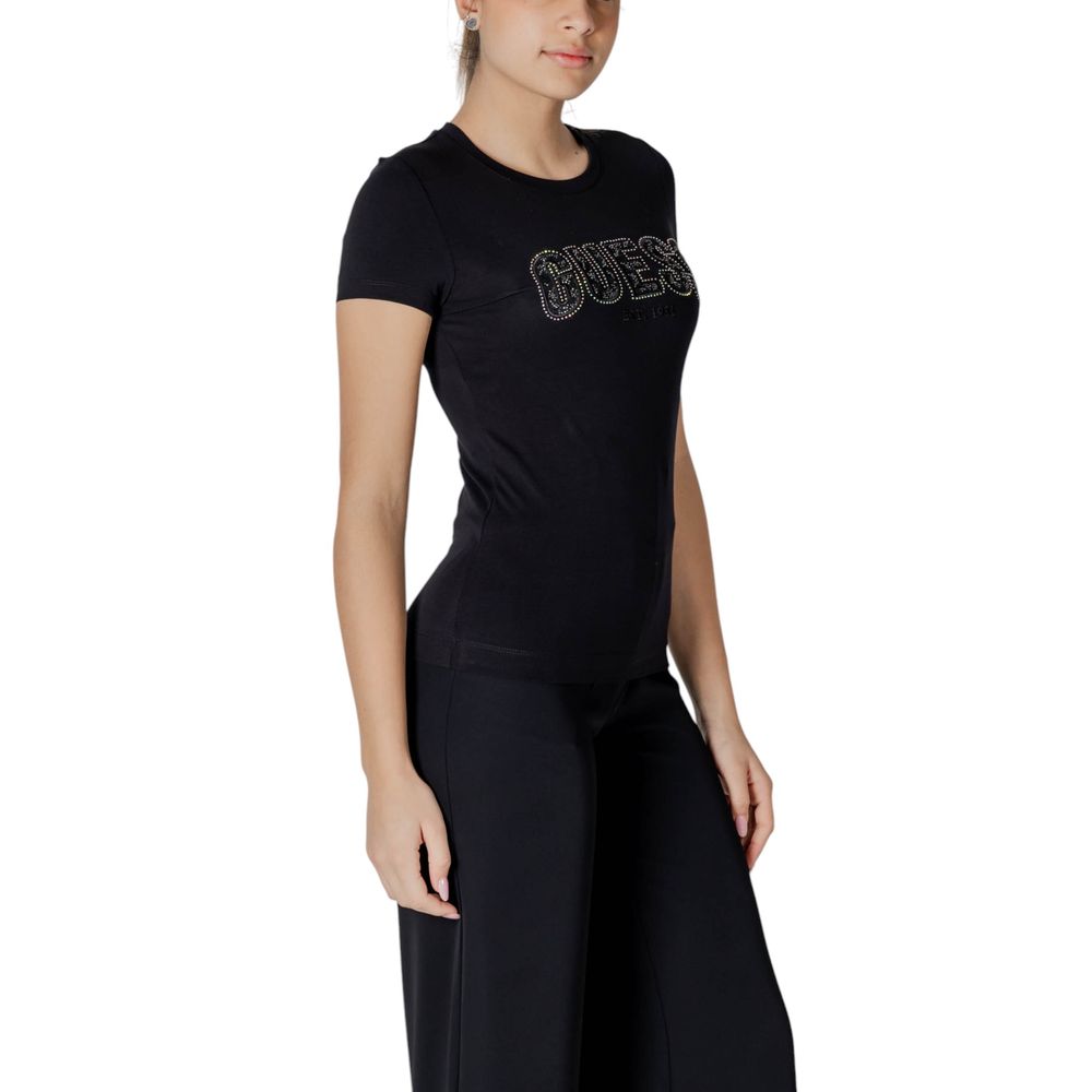 Guess Schwarzes T-Shirt aus Baumwolle