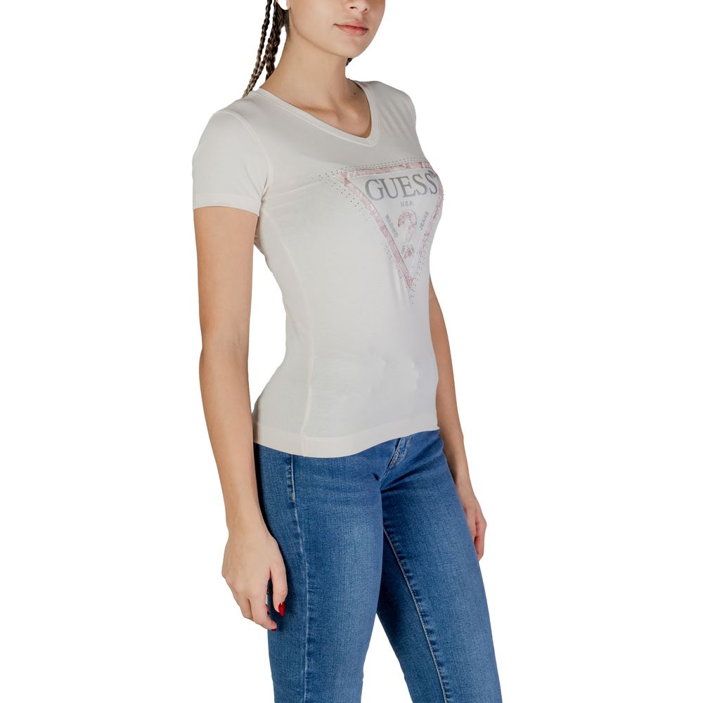 Guess T-Shirt aus cremefarbener Baumwolle