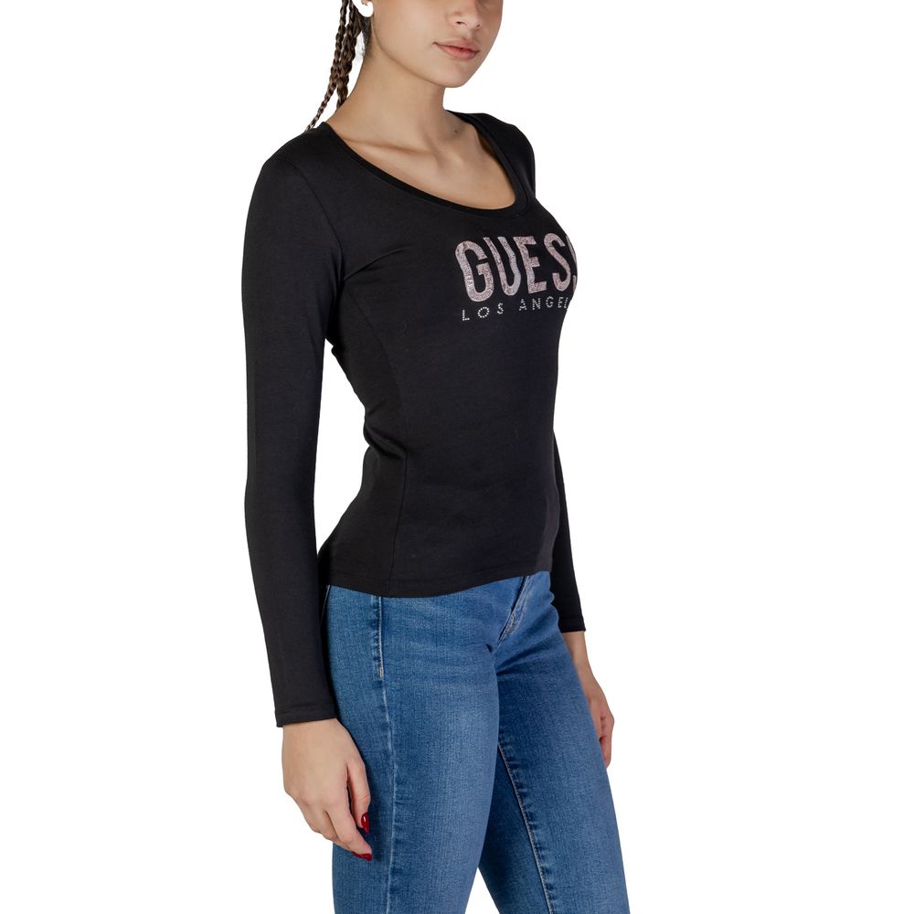 Guess Schwarzes Baumwoll-Langarmshirt