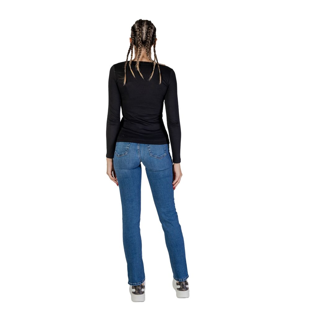 Guess Schwarzes Baumwoll-Langarmshirt