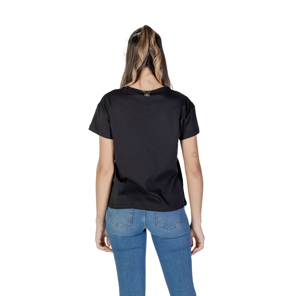 Liu Jo Schwarzes T-Shirt aus Baumwolle