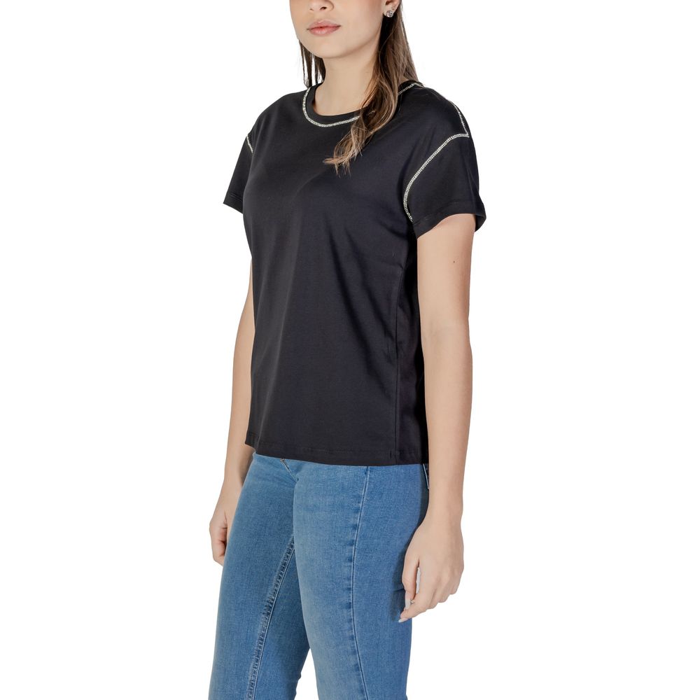 Liu Jo Schwarzes T-Shirt aus Baumwolle