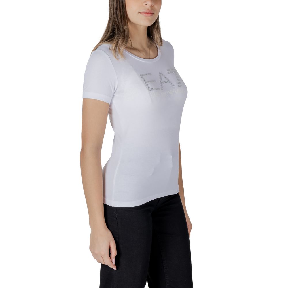 EA7 Emporio Armani T-Shirt aus weißer Baumwolle