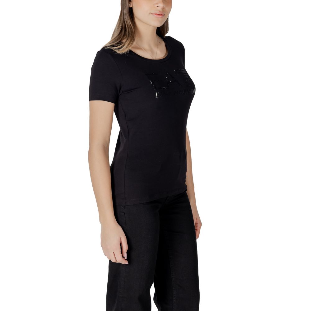 EA7 Emporio Armani Schwarzes T-Shirt aus Baumwolle