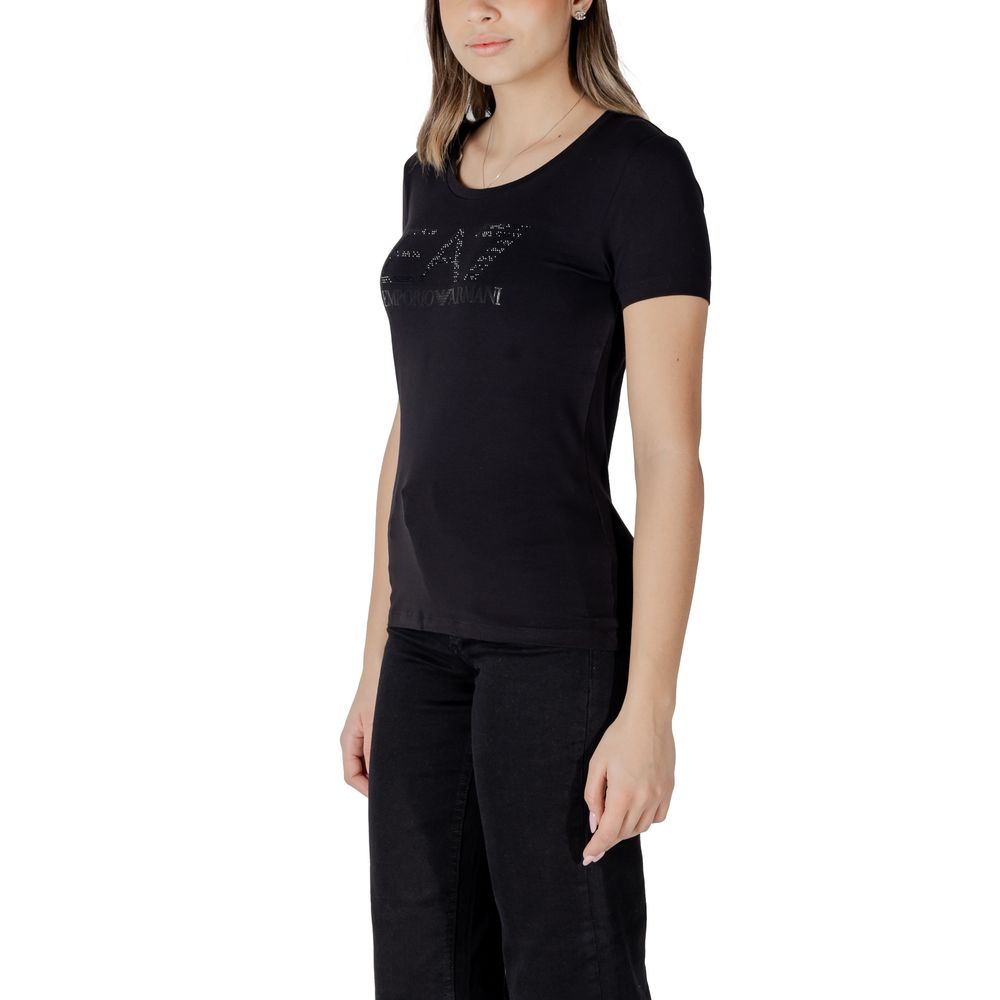 EA7 Emporio Armani Schwarzes T-Shirt aus Baumwolle