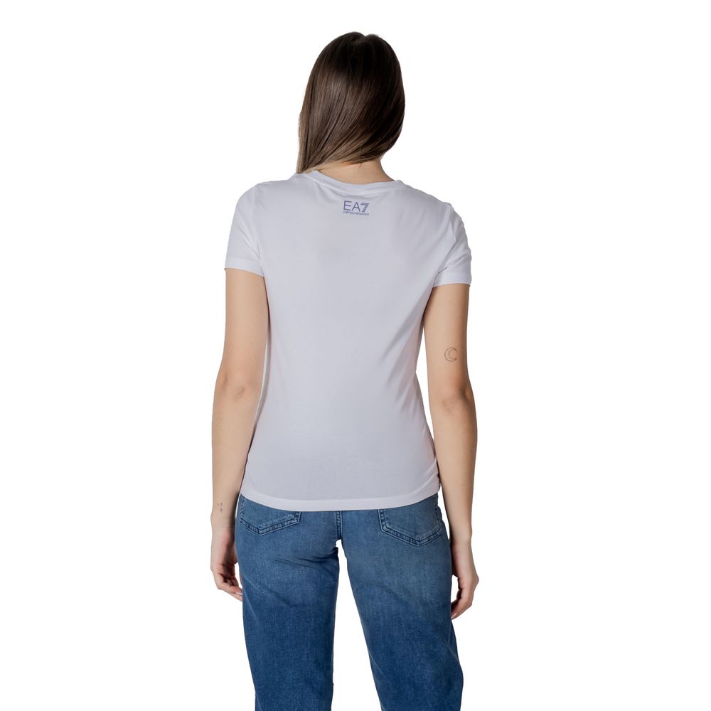 EA7 Emporio Armani T-Shirt aus weißer Baumwolle