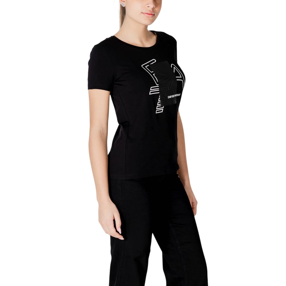 EA7 Emporio Armani Schwarzes T-Shirt aus Baumwolle
