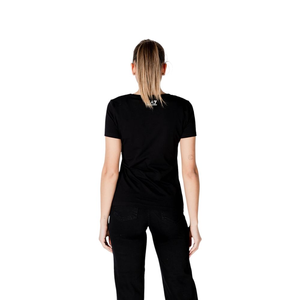 EA7 Emporio Armani Schwarzes T-Shirt aus Baumwolle