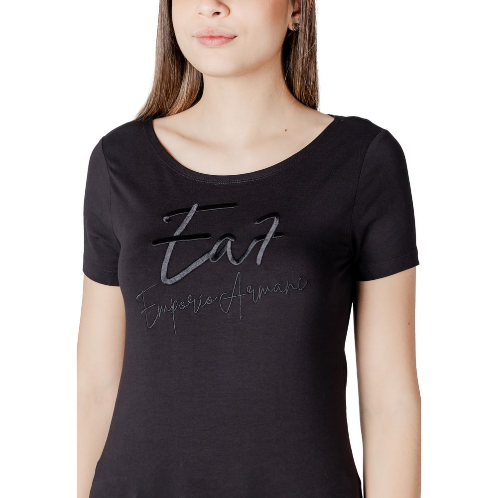EA7 Emporio Armani Schwarzes T-Shirt aus Baumwolle