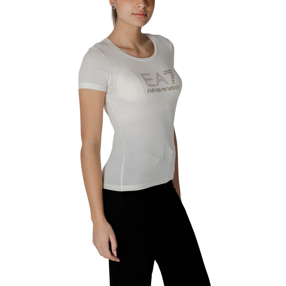 EA7 Emporio Armani Cremefarbenes Modal-T-Shirt