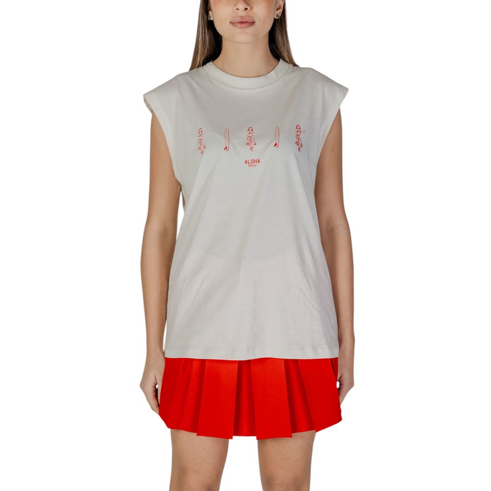 Replay Cremefarbenes Baumwolltank-Top