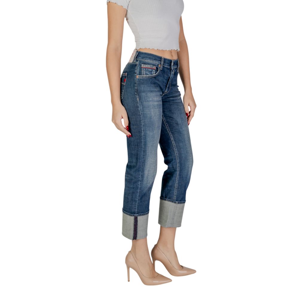 Replay Blaue Bootcut-Jeans aus Baumwolle