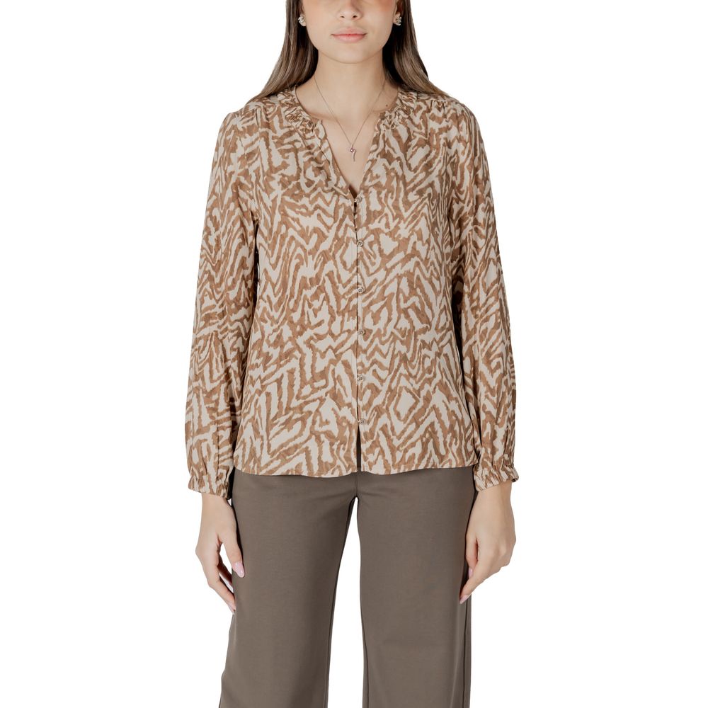 Street One Beigefarbene Viskose-Bluse
