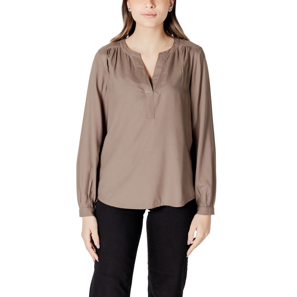 Street One Beigefarbene Viskose-Bluse