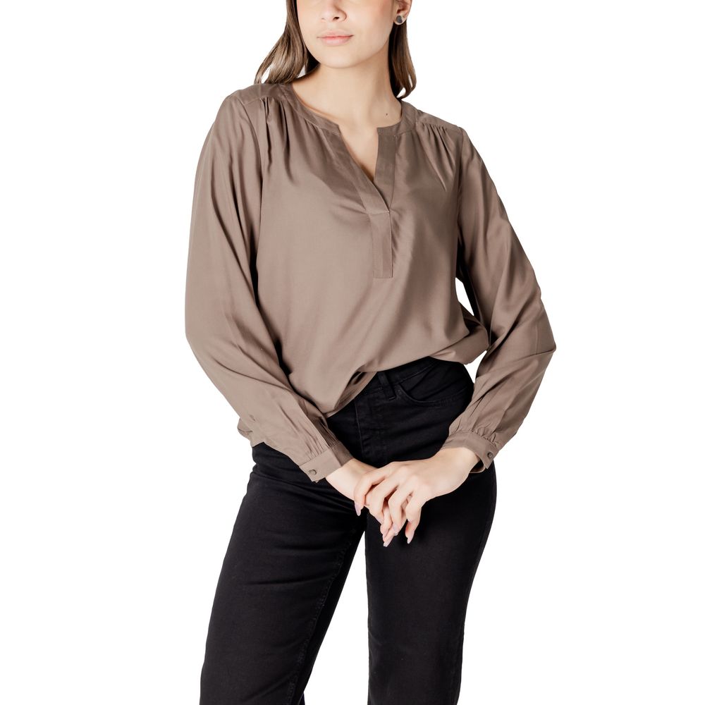 Street One Beigefarbene Viskose-Bluse