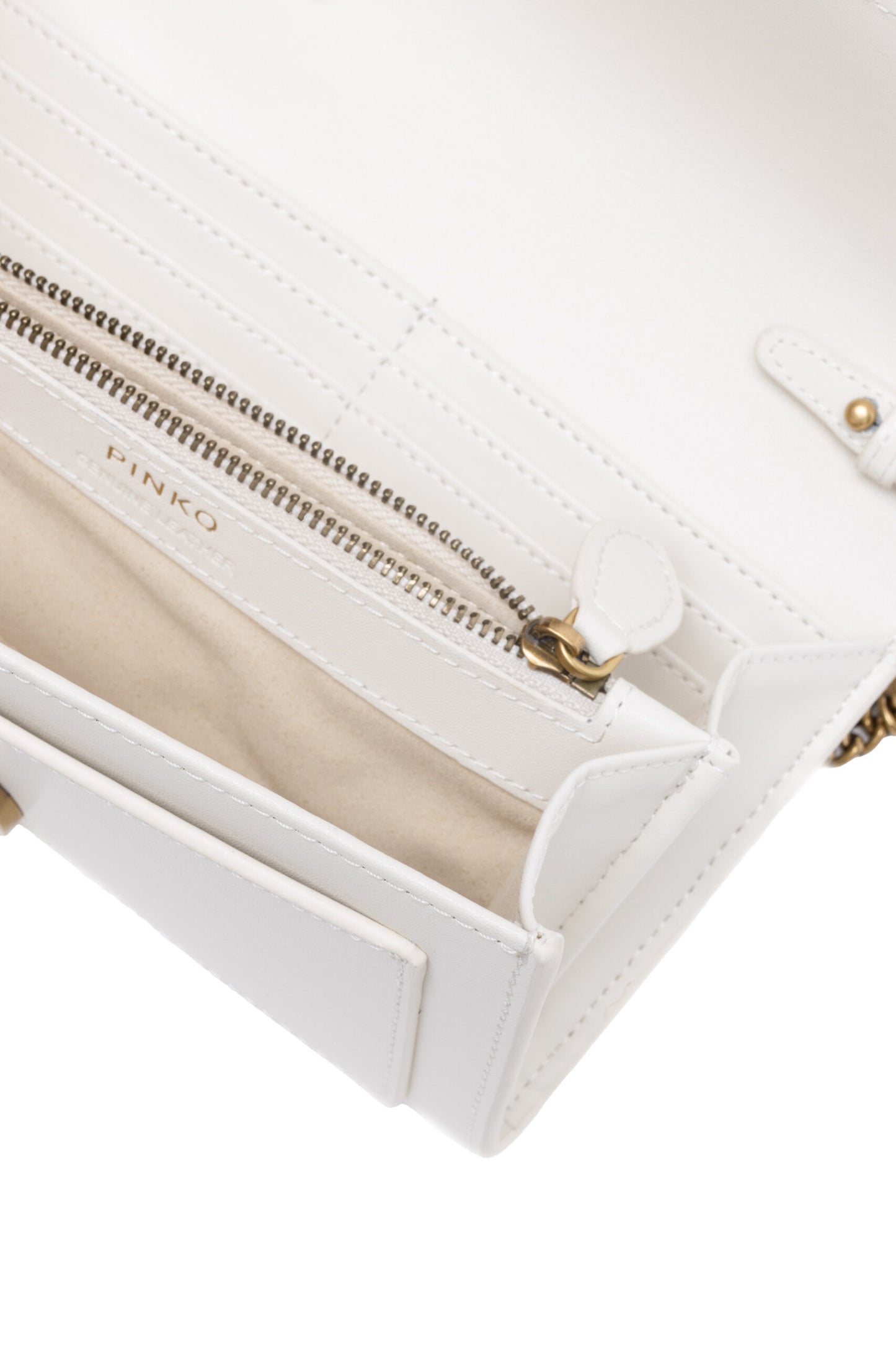 PINKO Weißes Leder One Simply Love Mini Tasche