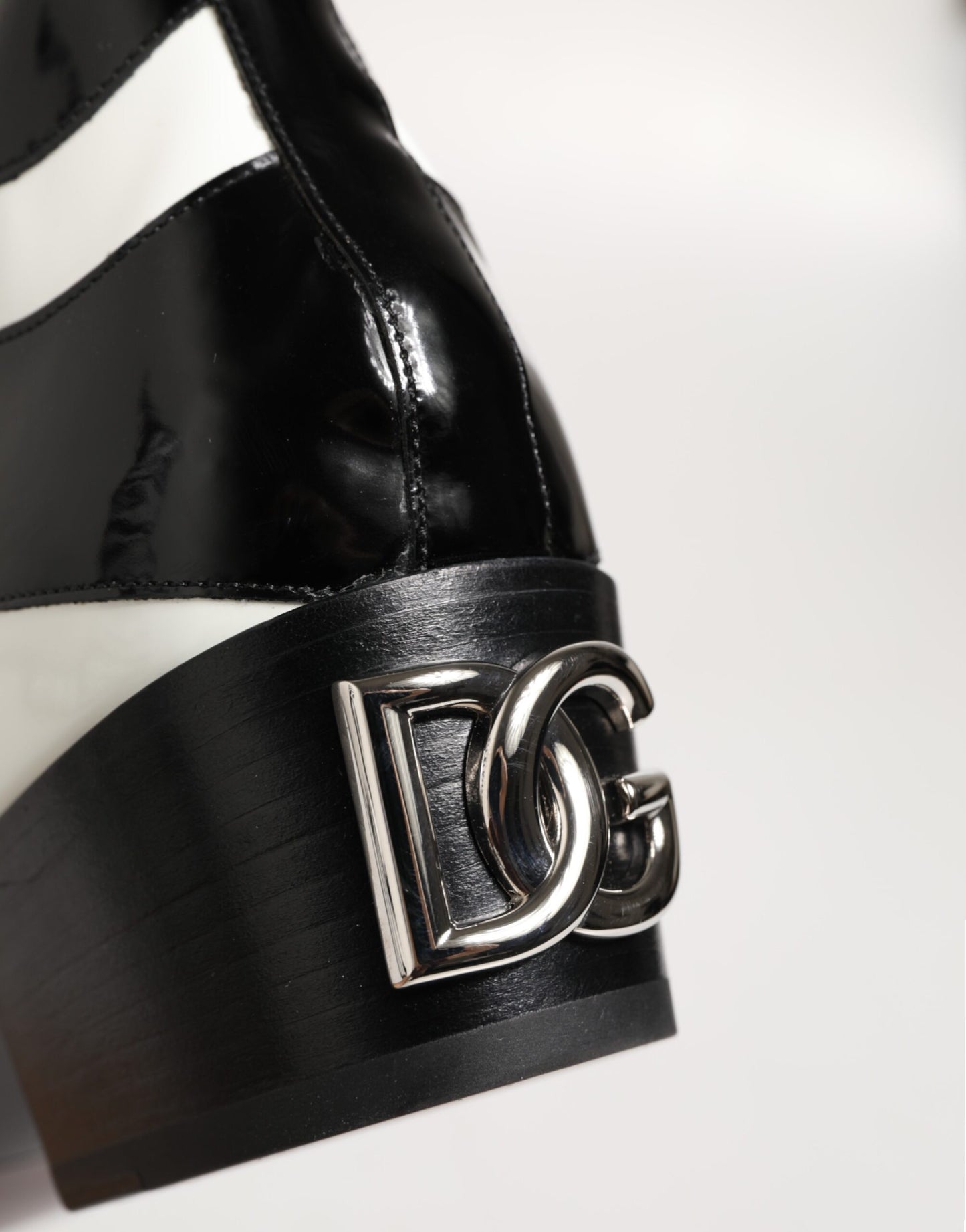 Dolce & Gabbana Schwarz Weiß Zebra Over The Calf Stiefel Schuhe