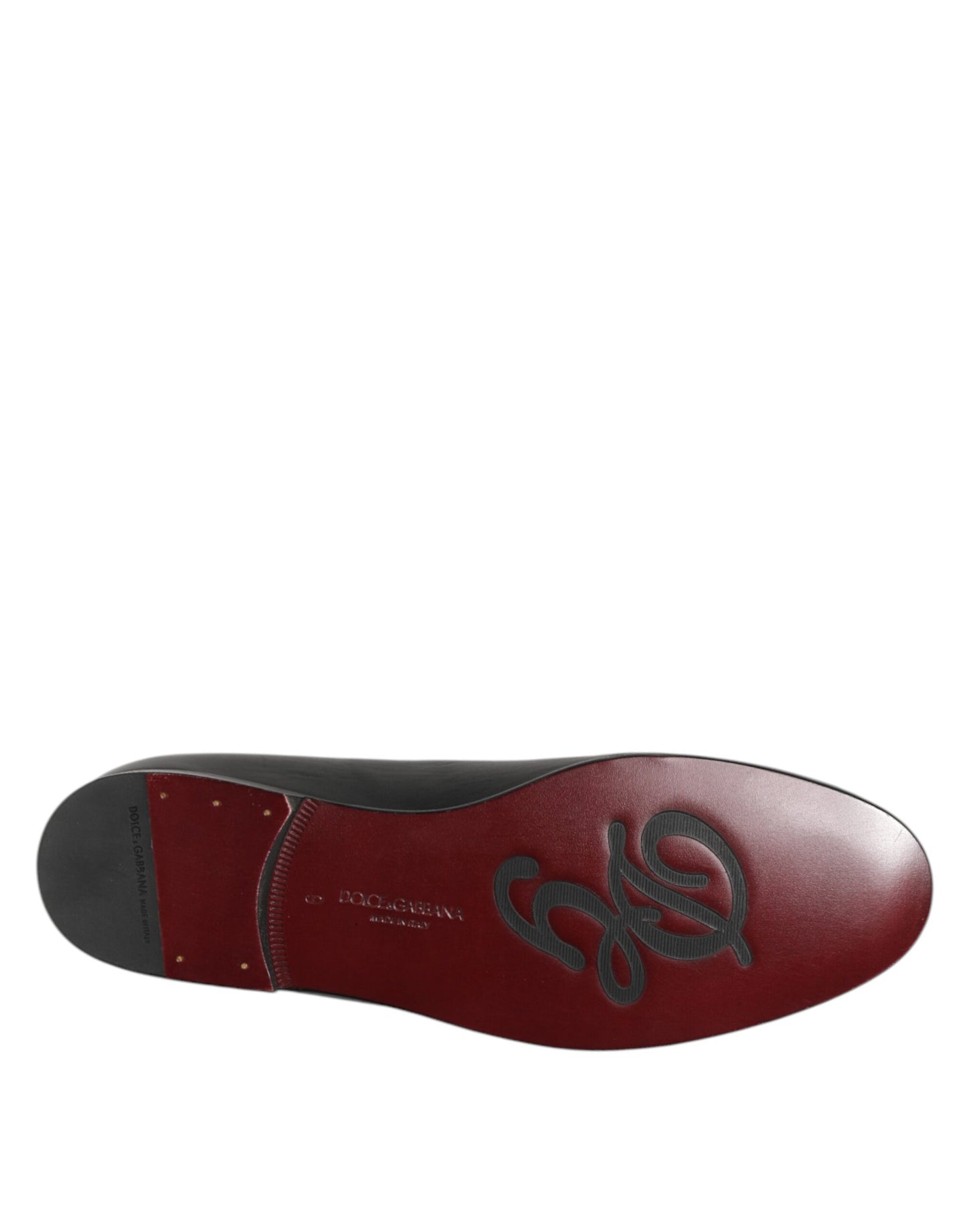 Dolce & Gabbana Schwarz DG Angel Leder Slip On Loafers Schuhe