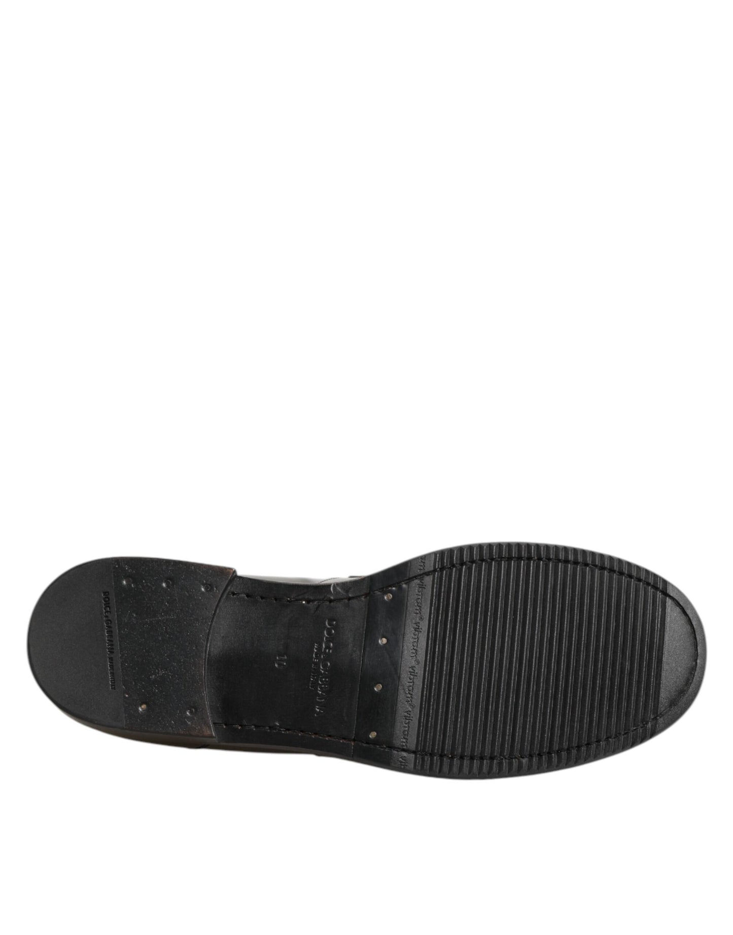 Dolce & Gabbana Metallic Silber Logo Slip On Männer Kleid Schuhe