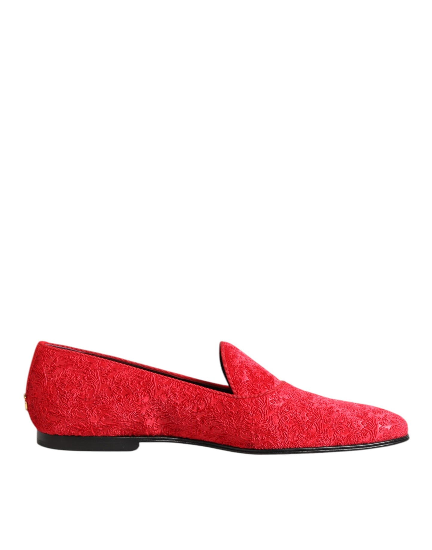 Dolce & Gabbana Rot Jacquard Loafers Formal Männer Kleid Schuhe