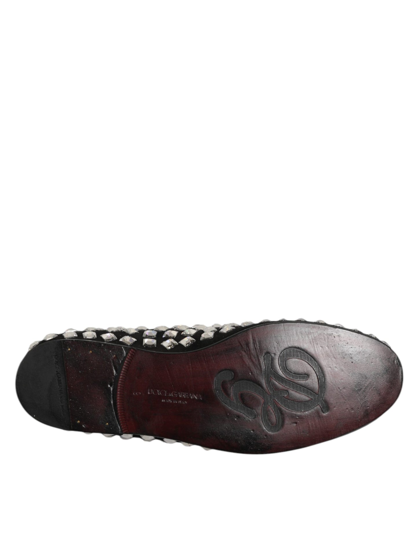 Dolce & Gabbana Schwarz Wildleder Kristalle Loafers Männer Kleid Schuhe