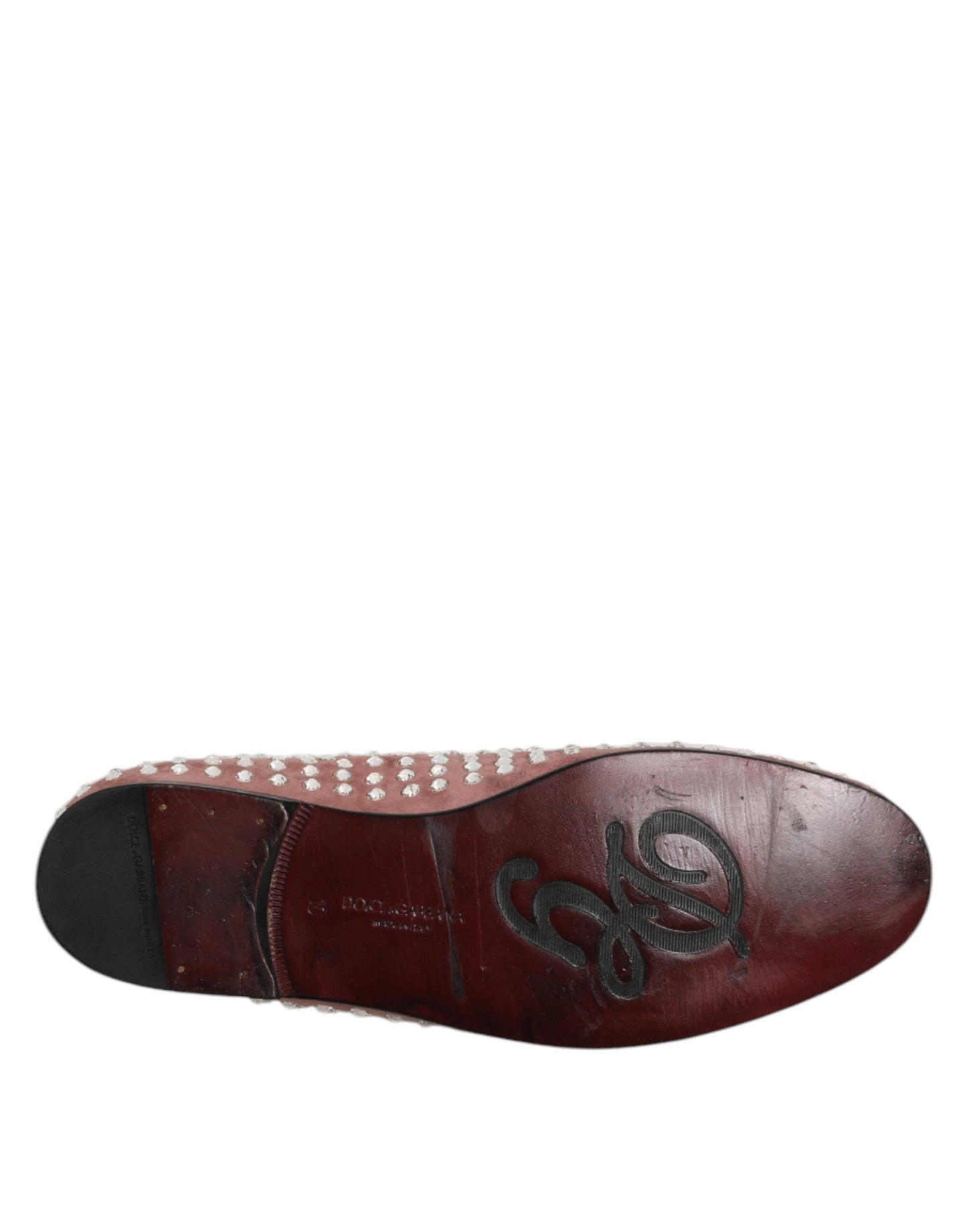 Dolce & Gabbana Rosa Wildleder Kristalle Loafers Männer Kleid Schuhe