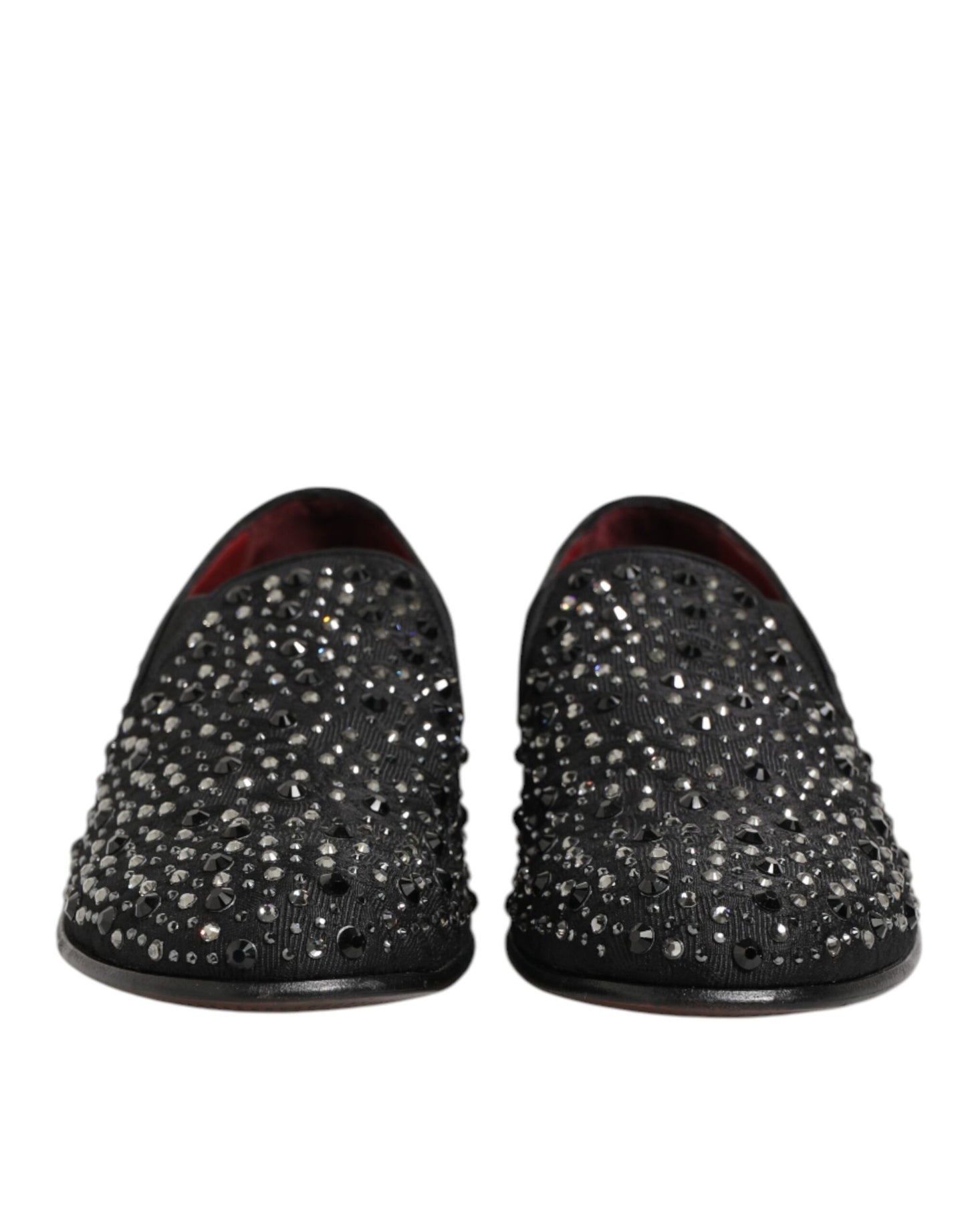 Dolce & Gabbana Schwarze kristallverzierte Loafer-Schuhe aus Wildleder