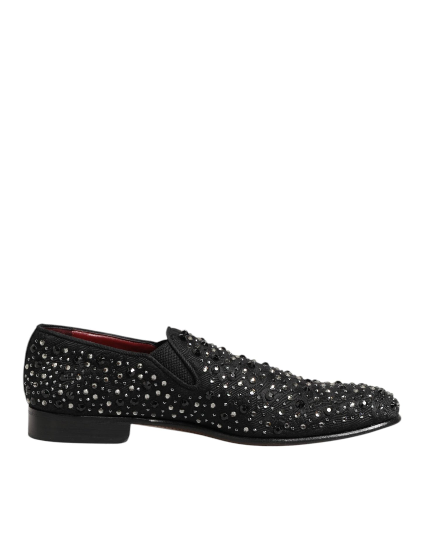 Dolce & Gabbana Schwarze kristallverzierte Loafer-Schuhe aus Wildleder