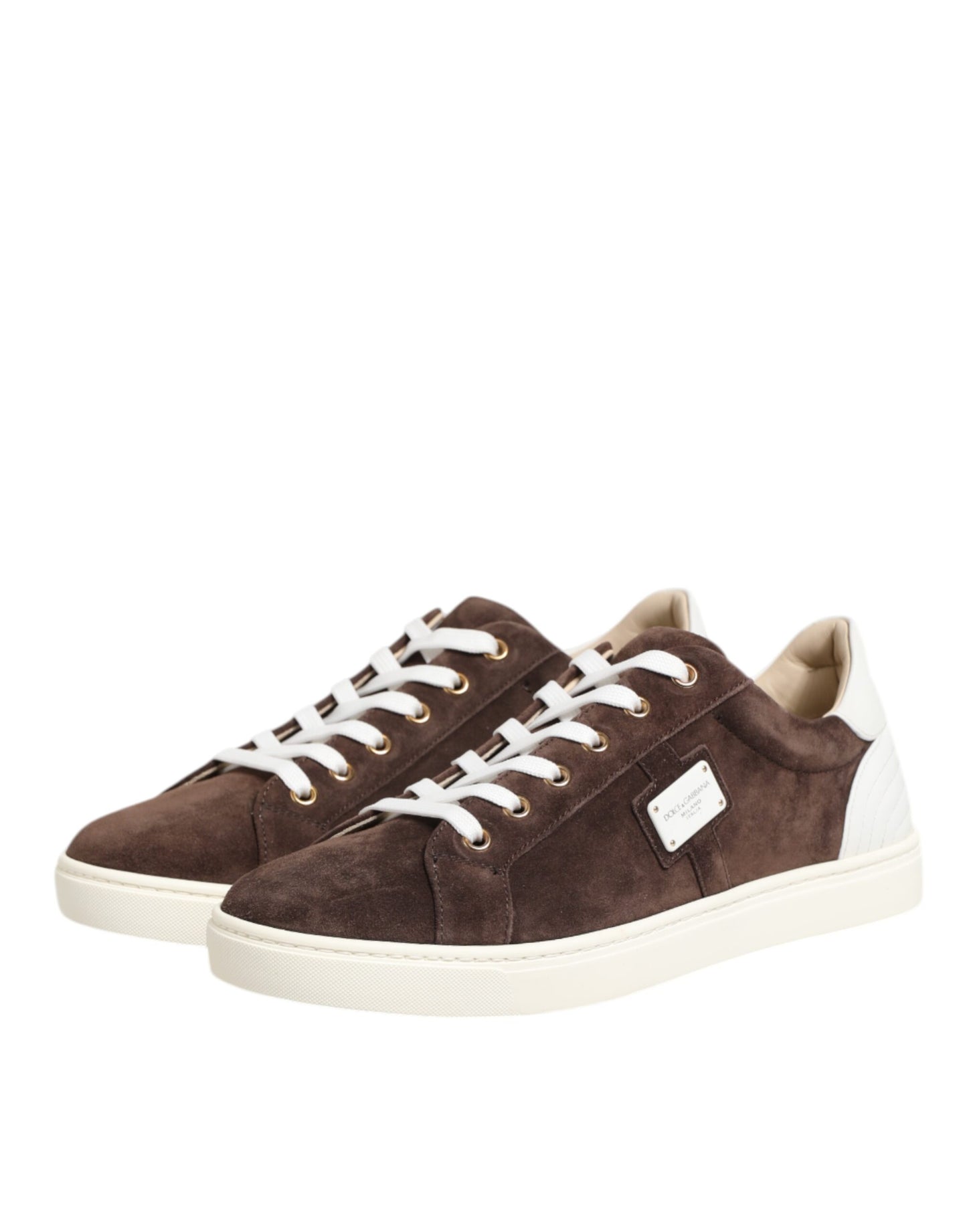 Dolce & Gabbana Braun Wildleder Leder Low Top Männer Turnschuhe Schuhe