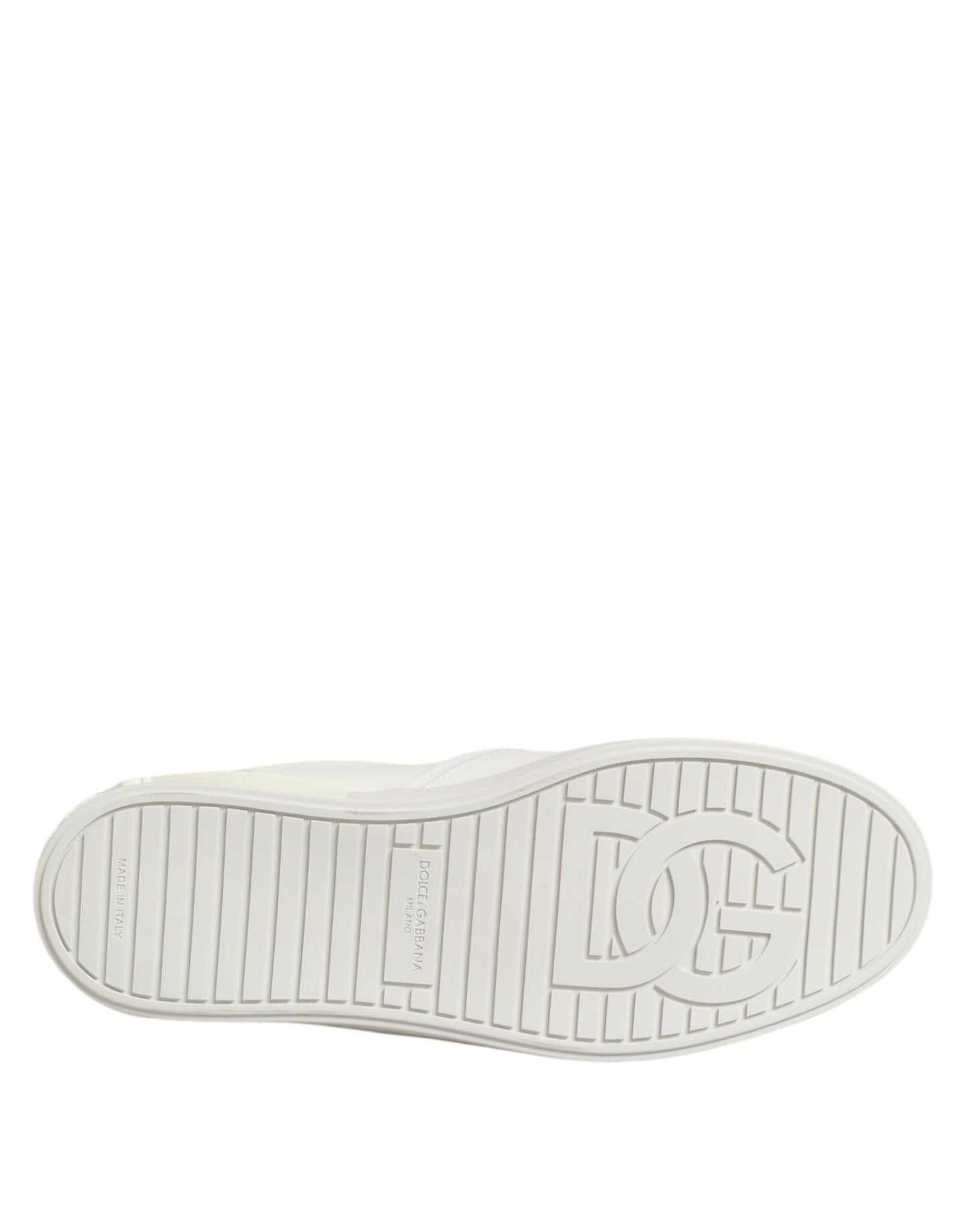 Dolce & Gabbana Weiß Leder Low Top Slip On Turnschuhe Schuhe
