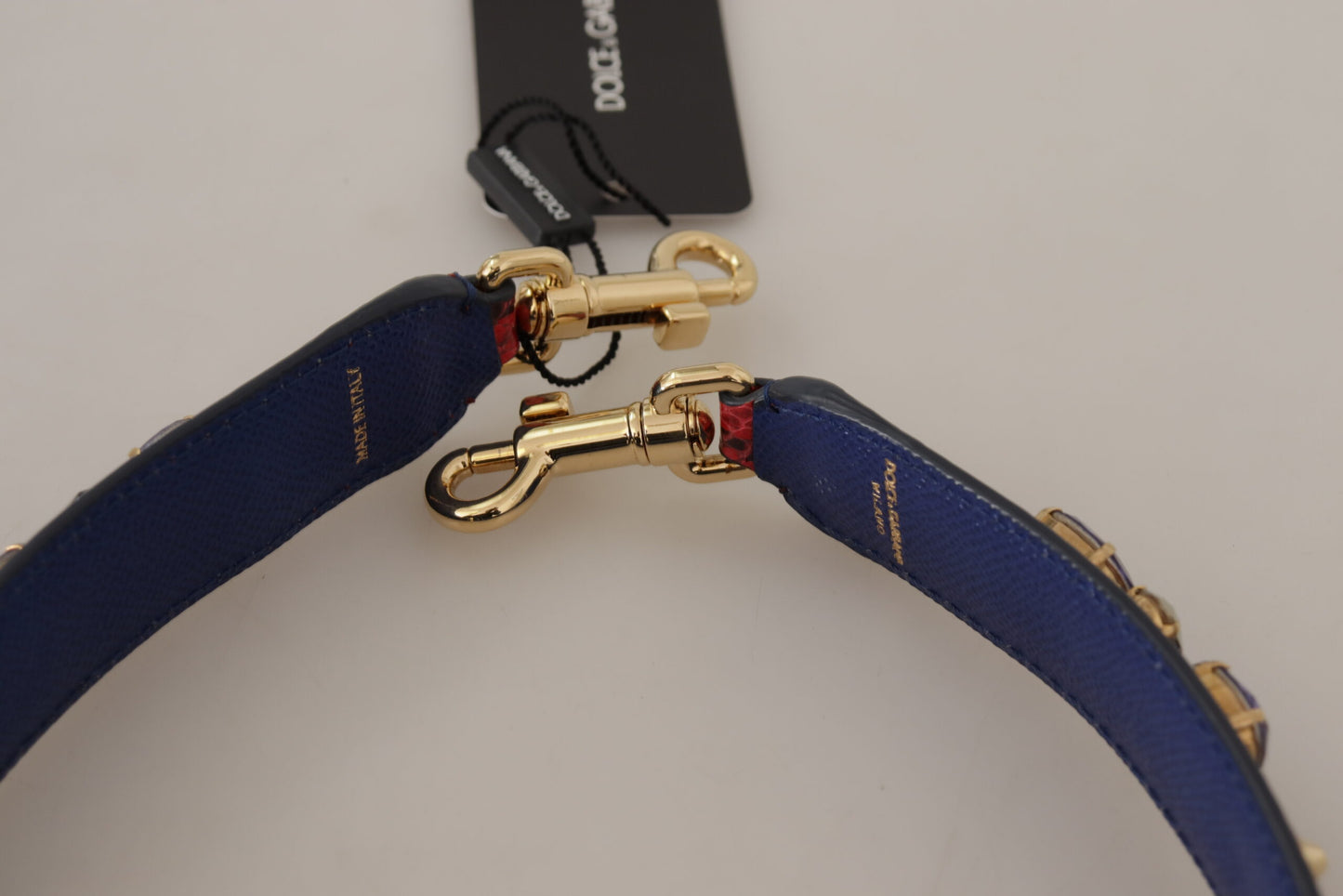 Dolce & Gabbana Rote exotische Ledertasche mit Kristallen Schulterriemen - LAAXA