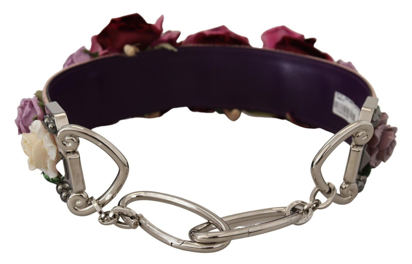 Dolce & Gabbana Multicolor Blumenapplikationen Metall-Schulterriemen - LAAXA