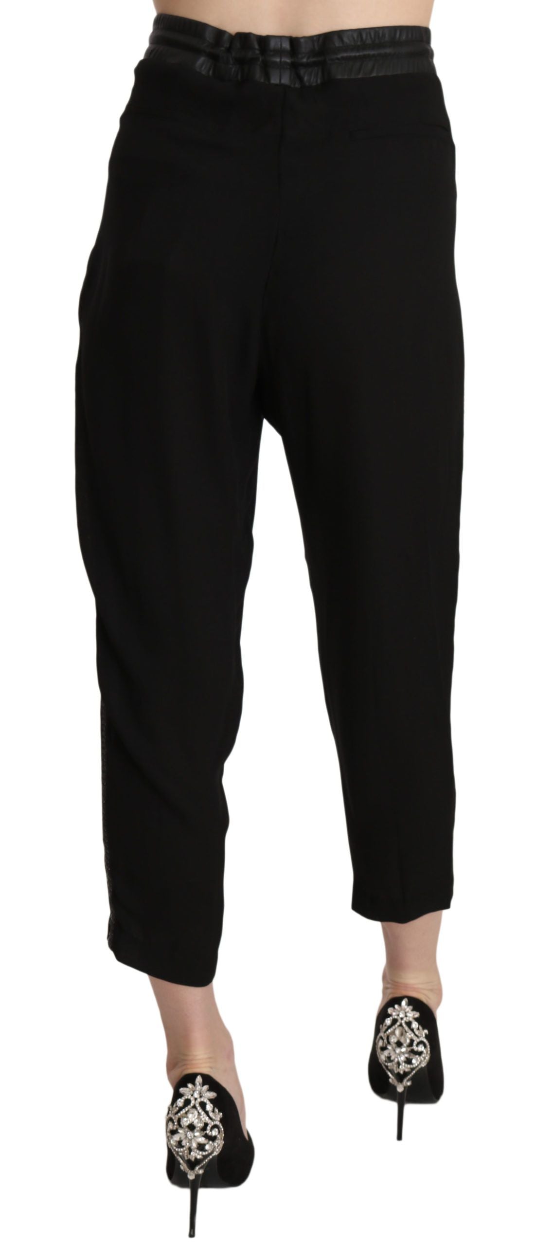 Guess Chic Cropped Pants with High Waist in Elegant Black