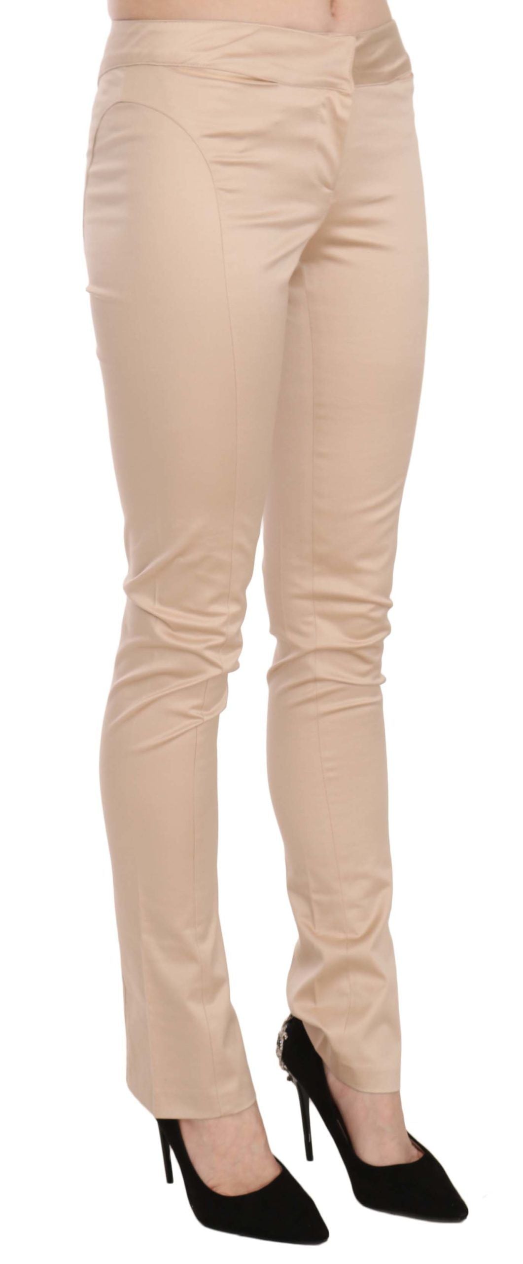Just Cavalli Elegant cream low-waist skinny pants
