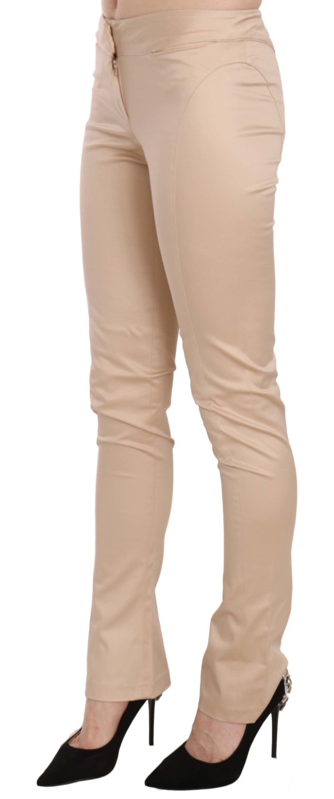 Just Cavalli Elegant cream low-waist skinny pants