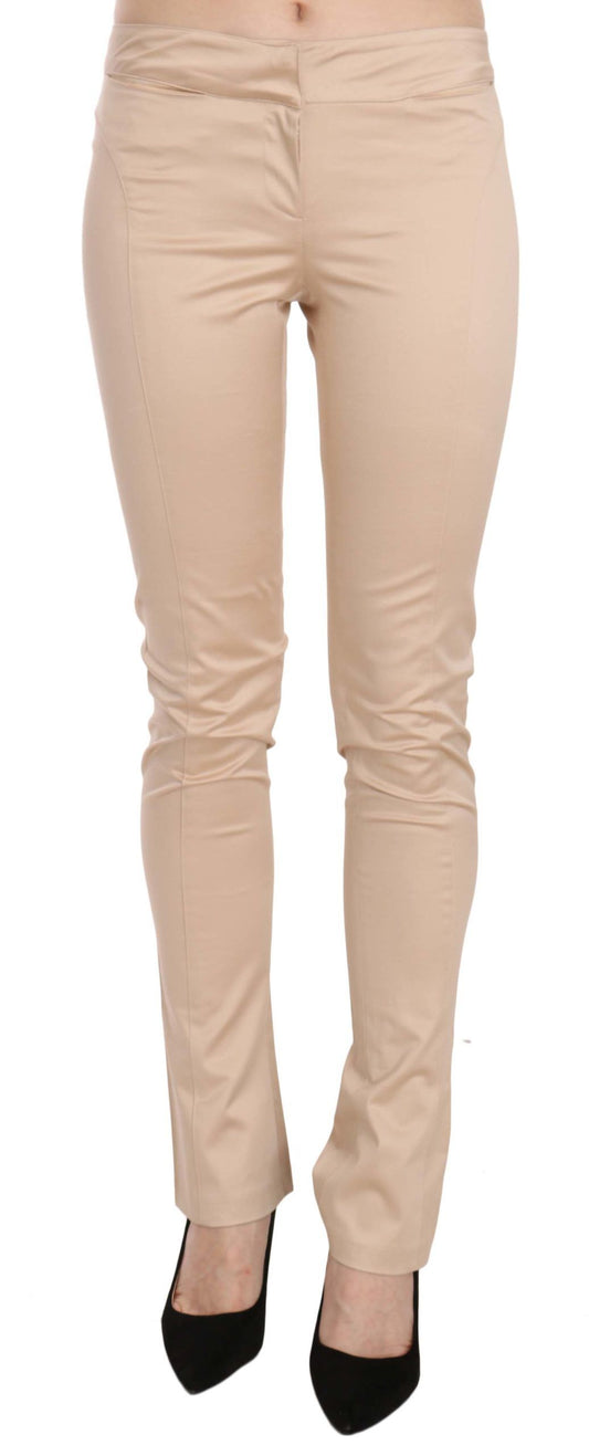Just Cavalli Elegant cream low-waist skinny pants