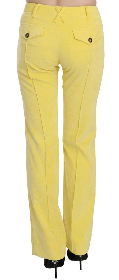 Just Cavalli Chic yellow corduroy trousers with mid waist