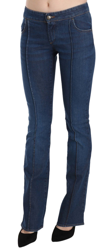 Just Cavalli Blue Boot Cut Denim Low Waist Pants Jeans