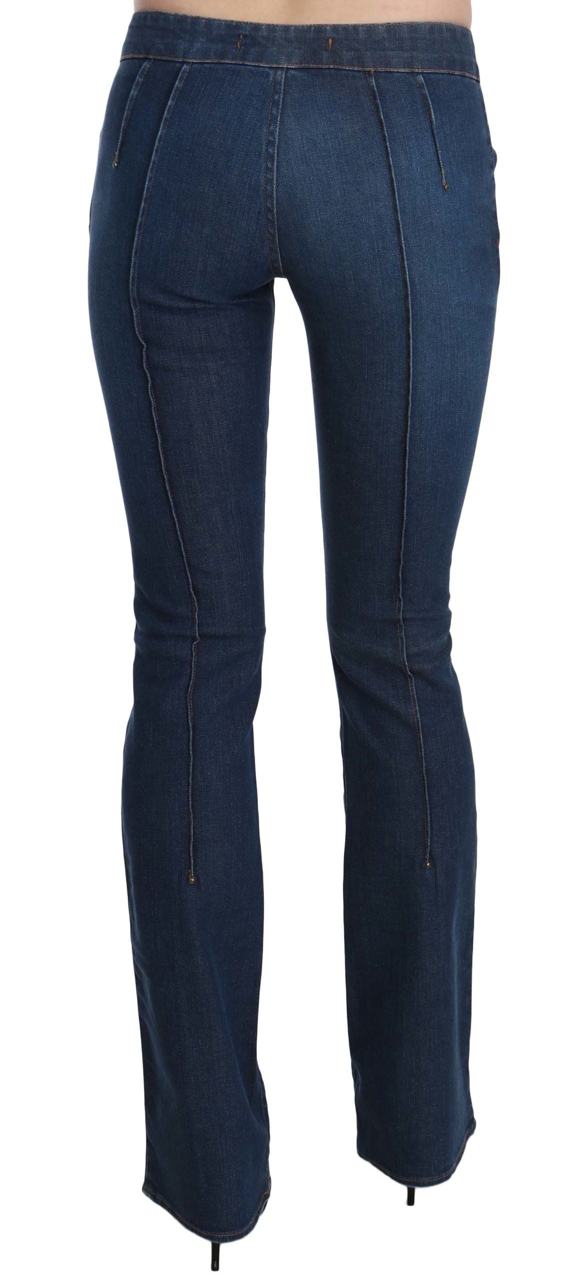 Just Cavalli Blue Boot Cut Denim Low Waist Pants Jeans
