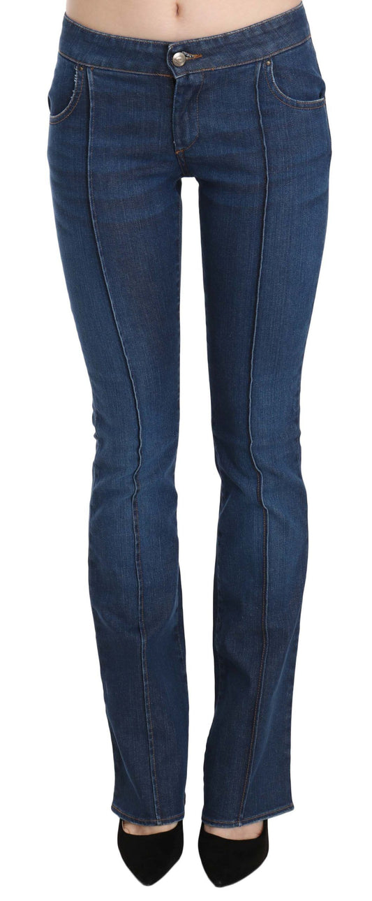 Just Cavalli Blue Boot Cut Denim Low Waist Pants Jeans