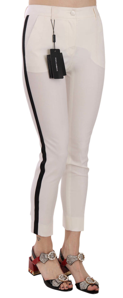 Dolce &amp; Gabbana Elegant wool trousers with side stripes