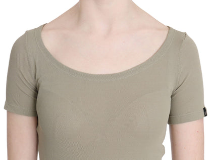 GF Ferre Grau 100% Nylon kurze Ärmel lässig Tank Top Bluse