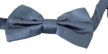 Dolce & Gabbana Blau 100% Seide Verstellbare Hals Papillon Fliege