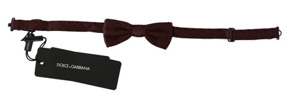 Dolce & Gabbana Lila gepunktete Seiden-Papillon-Fliege mit verstellbarem Hals