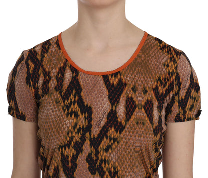 Just Cavalli Schlangenhautdruck Kurzarm-T-Shirt