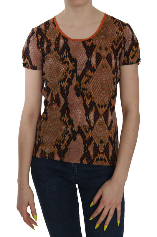 Just Cavalli Schlangenhautdruck Kurzarm-T-Shirt