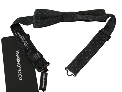 Dolce & Gabbana Graue gemusterte Herrenkrawatte Papillon 100% Seidenfliege