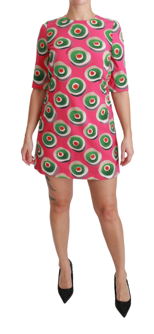 Dolce & Gabbana Rosa Seiden Cup Cake Shift Stretch Kleid